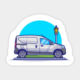 Car Van Cartoon Vector Icon Illustration Sticker